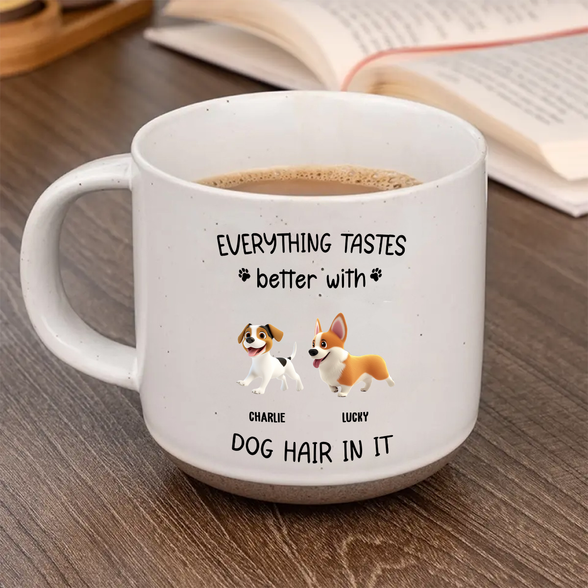 Personalized Custom Dog Hair - Inspired Pottery Mug for All Drinks