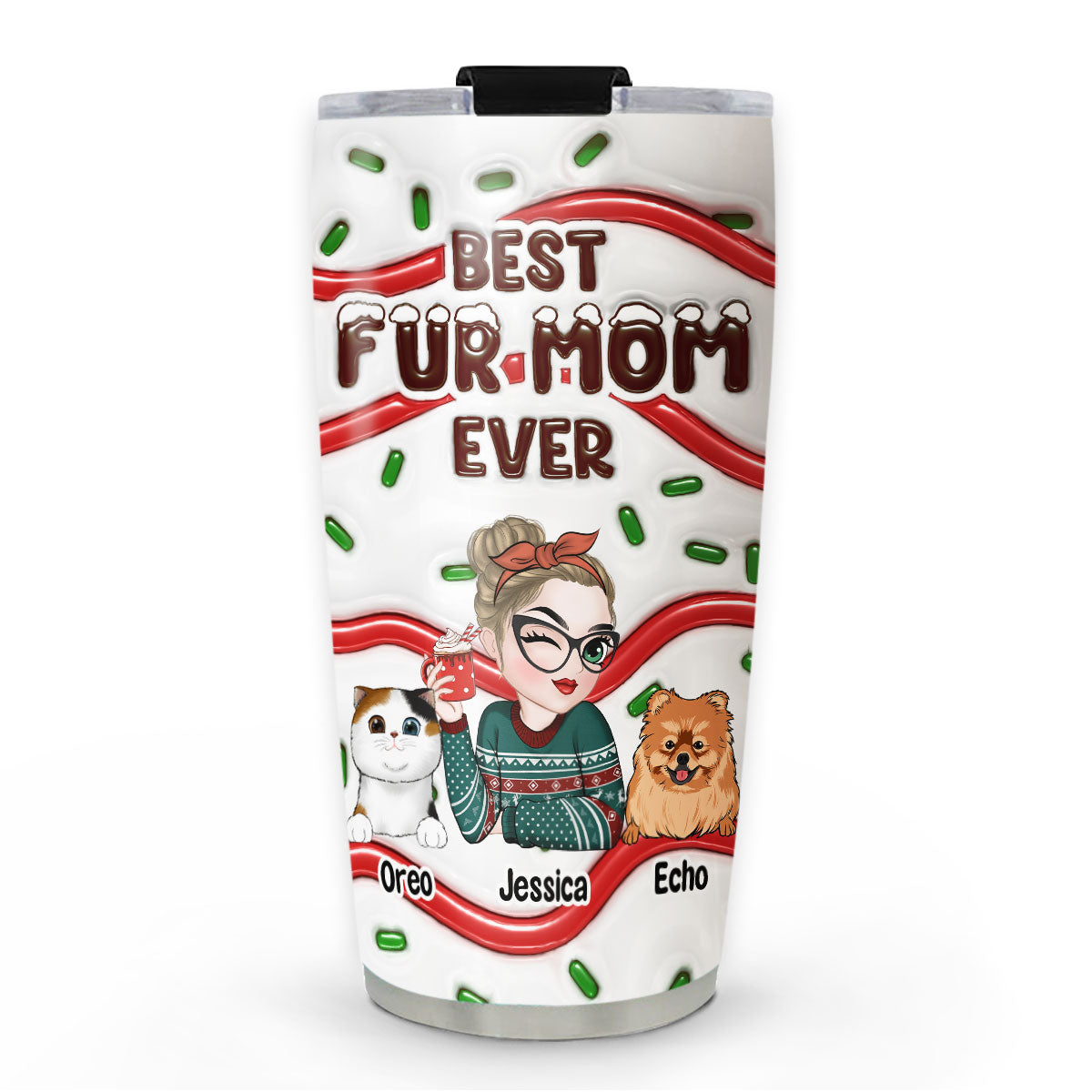 Best Personalized 3D Inflated Effect Tumbler for Fur Moms