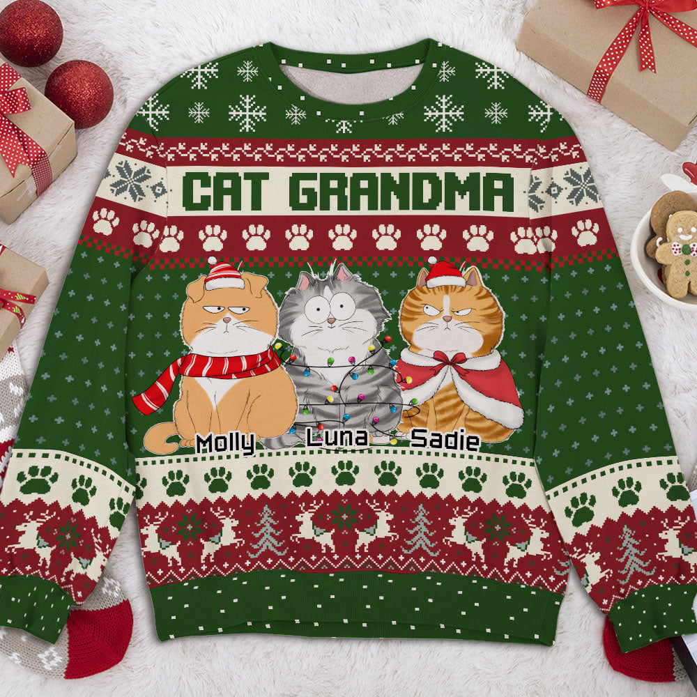 A Tiny Meowy - Customizable All-Over Print Personalized Sweatshirt for Pet Lovers