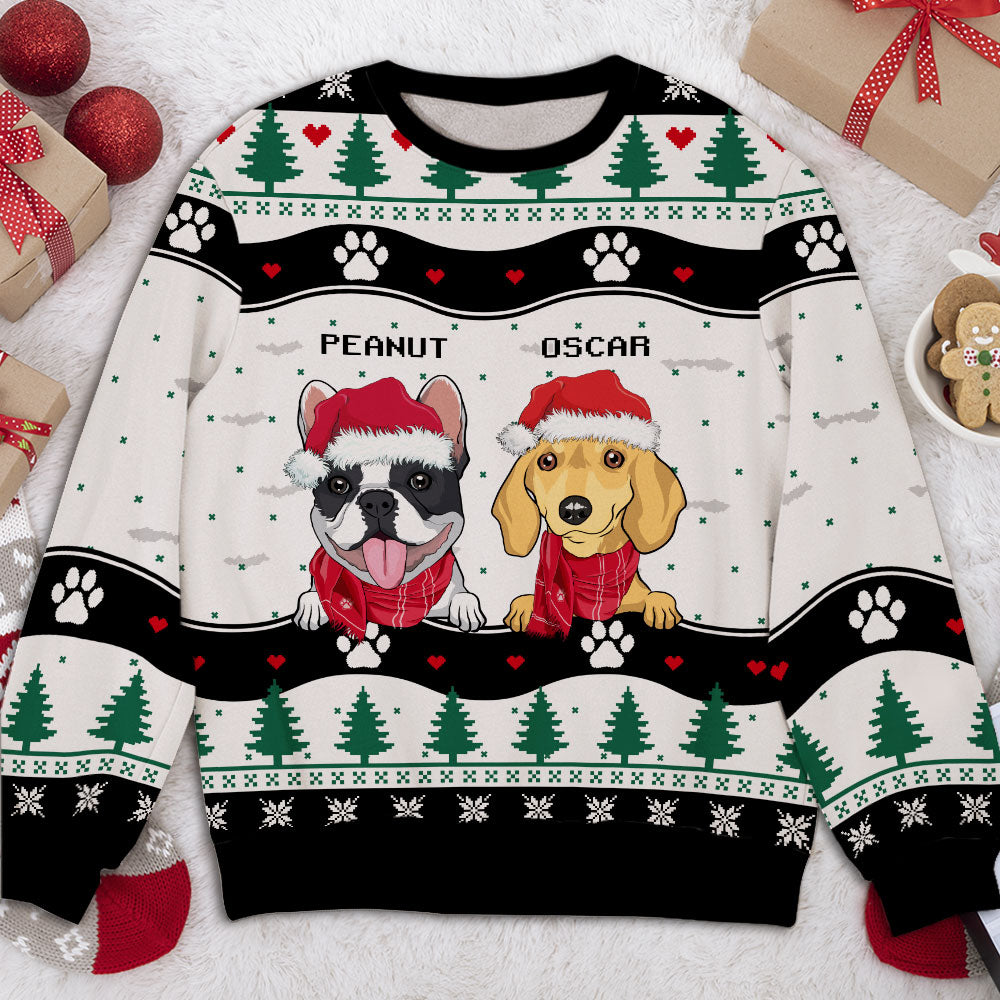 Paw Pine Tree - Customizable All-Over Printed Sweatshirt for Pet Lovers