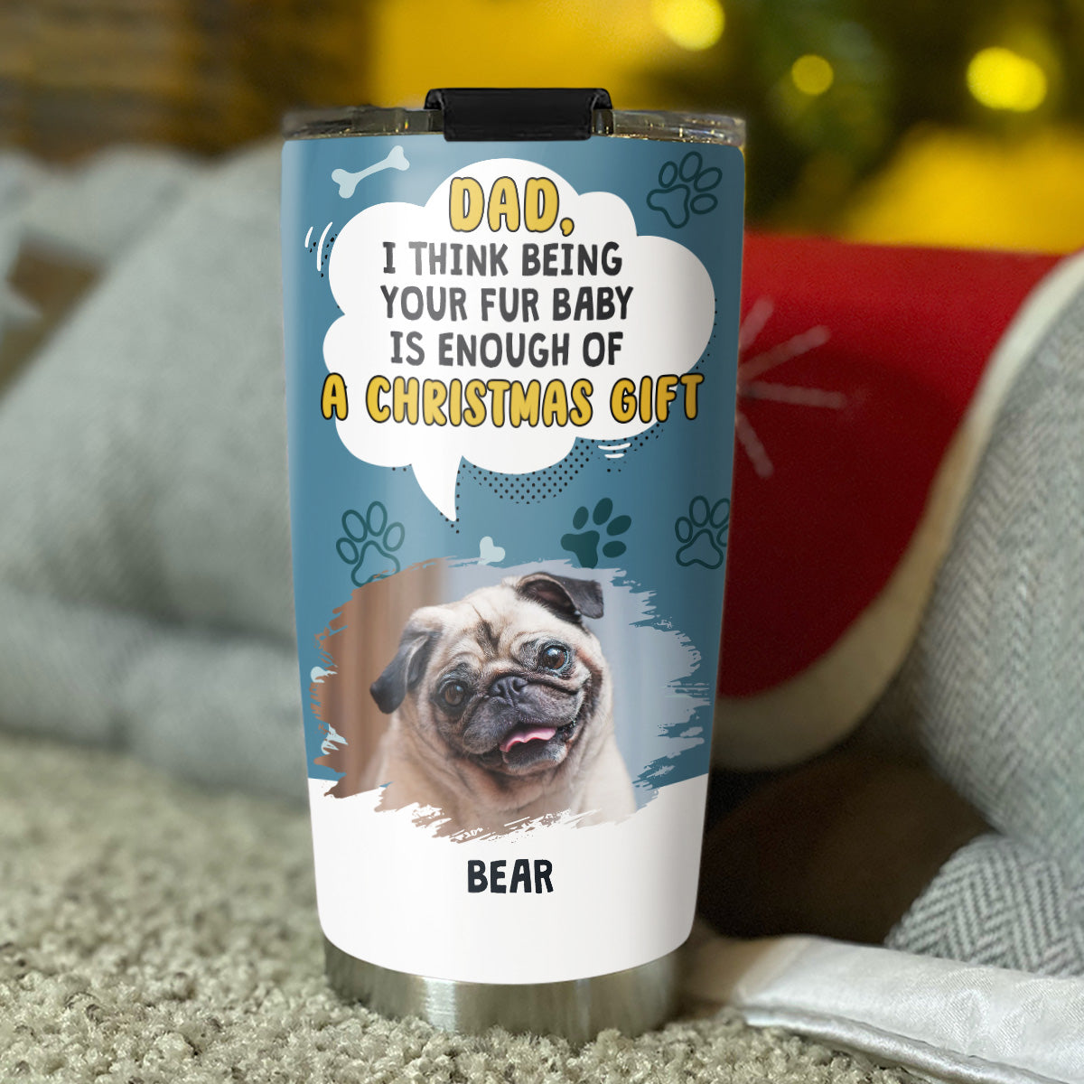 Personalized Christmas Gift: Custom Photo Tumbler