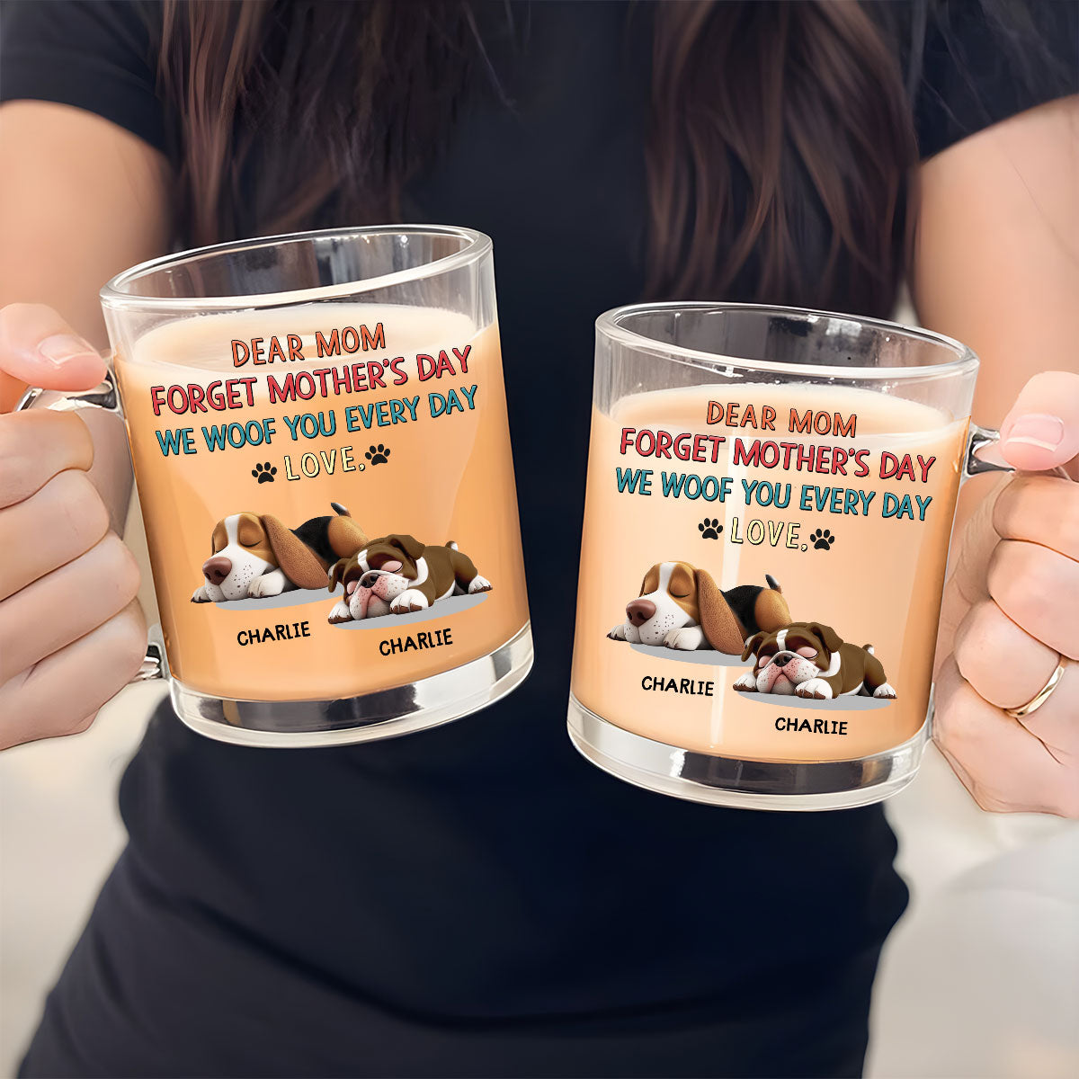 Forever Woof Personalized Custom Glass Mug - Unique Gift Idea