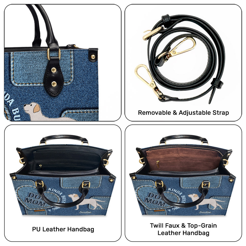 Busy Dog Mom's Customizable Premium Leather Handbag