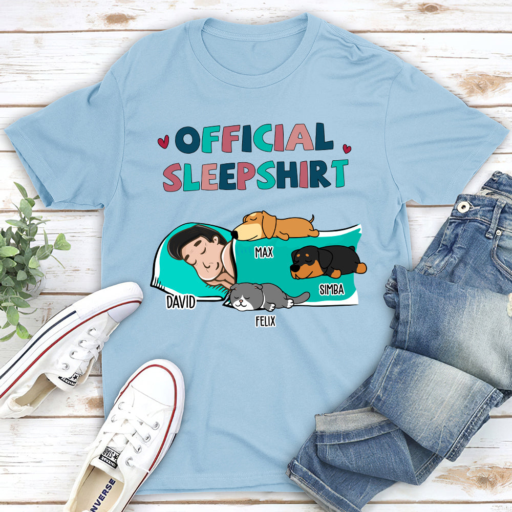 Personalized Custom Unisex Sleeping Pet Sleepshirt - Ideal Gift for Pet Lovers