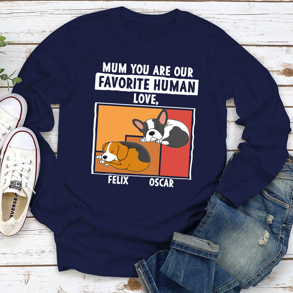 Our Favourite Human - Customizable Personalized Long Sleeve T-shirt for Pet Lovers