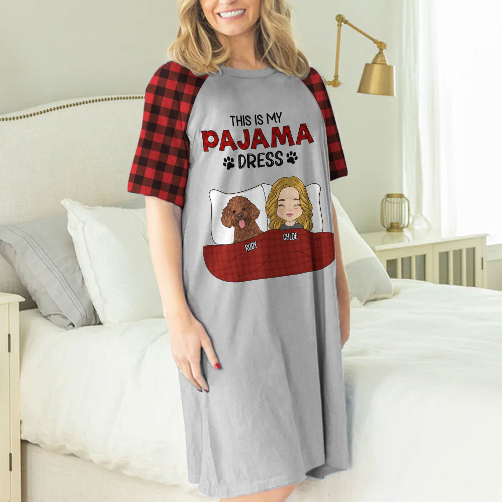Customizable Pawjama 3/4 Sleeve Personalized Dog Mom Dress