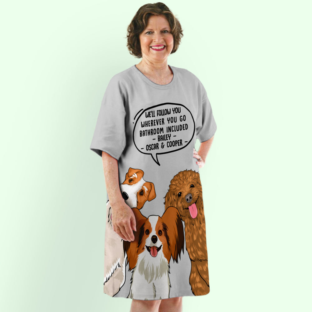 Personalized Custom 3/4 Sleeve 'I'll Follow You' Dress for Dog Moms