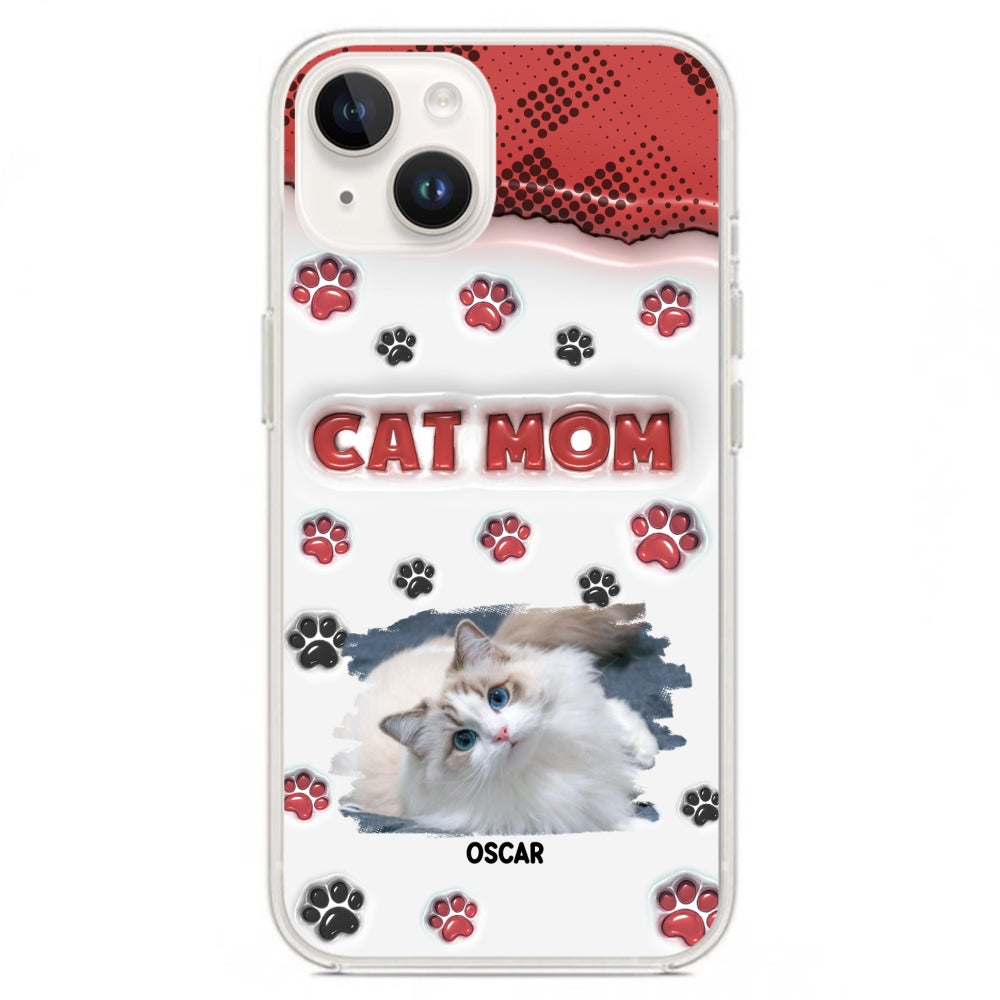 Personalized Cat Mom 3D Inflated Effect Custom Phone Case