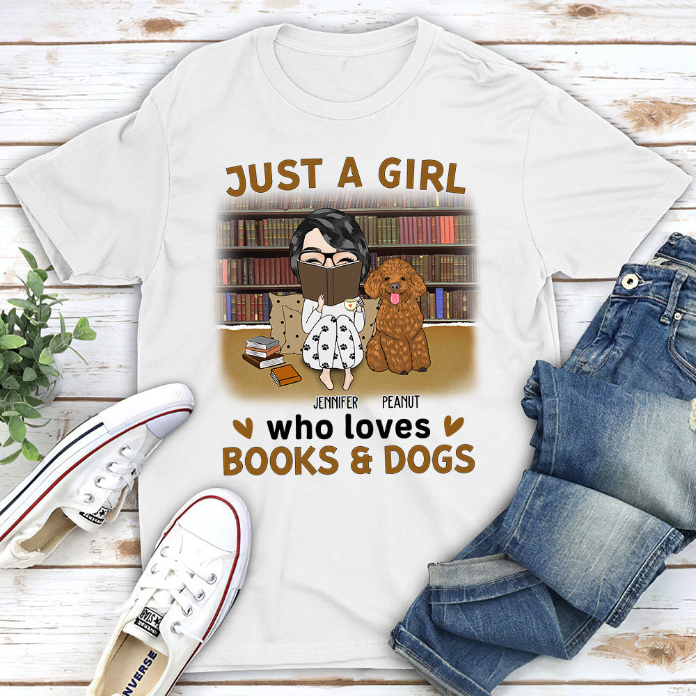 Personalized Girl Reading Unisex T-shirt - Ideal Gift for Pet Lovers