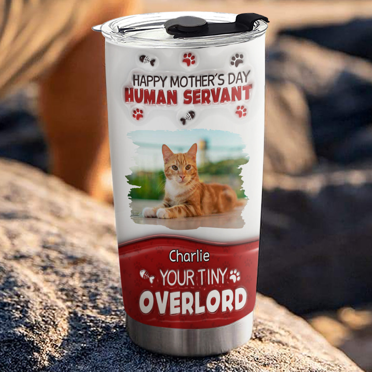 Happy Human Servant Day Personalized 3D Inflated Effect Custom Tumbler - Ideal for All Occasions