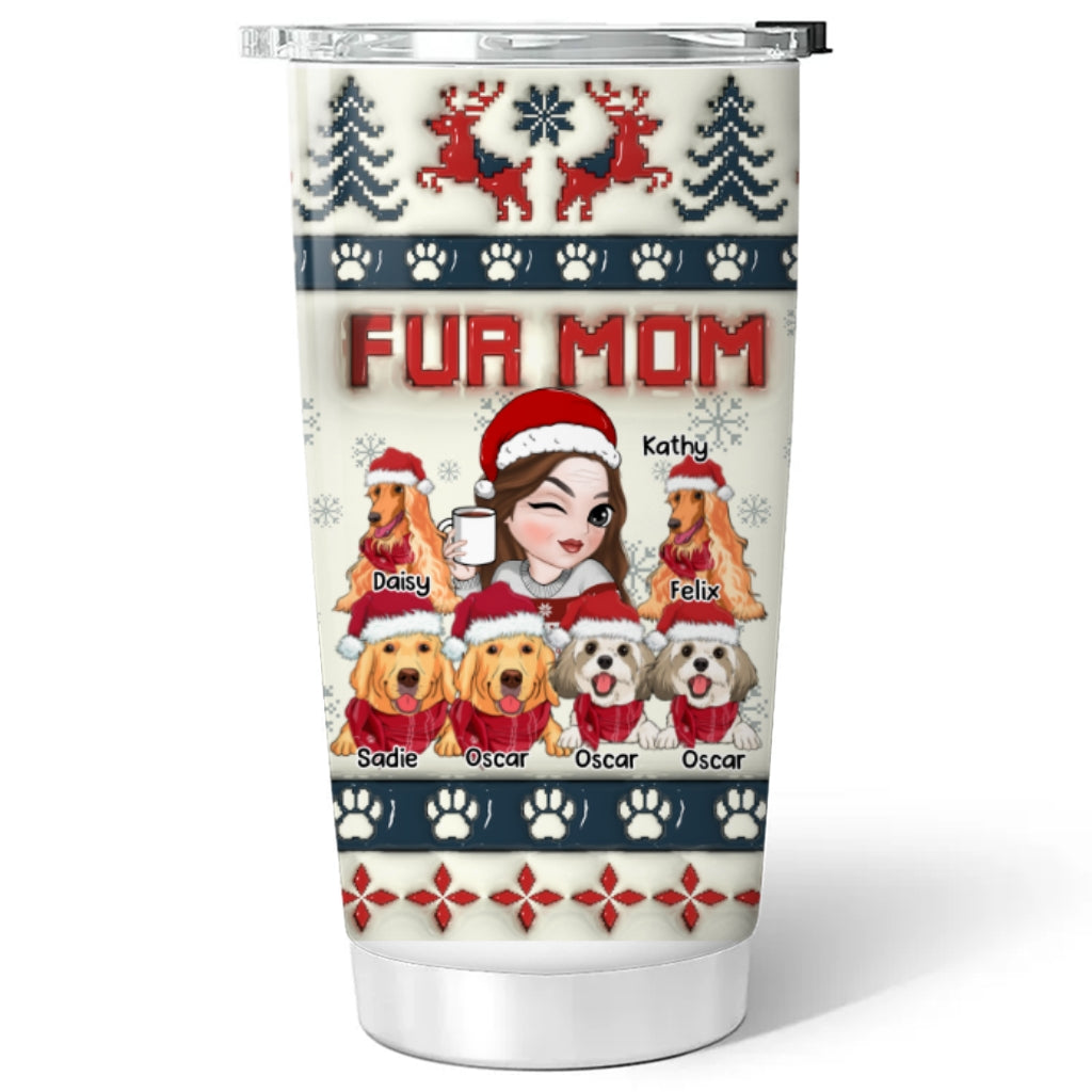 Fur Mom Pixel - Unique Personalized 3D Inflated Effect Stainless Steel Tumbler
