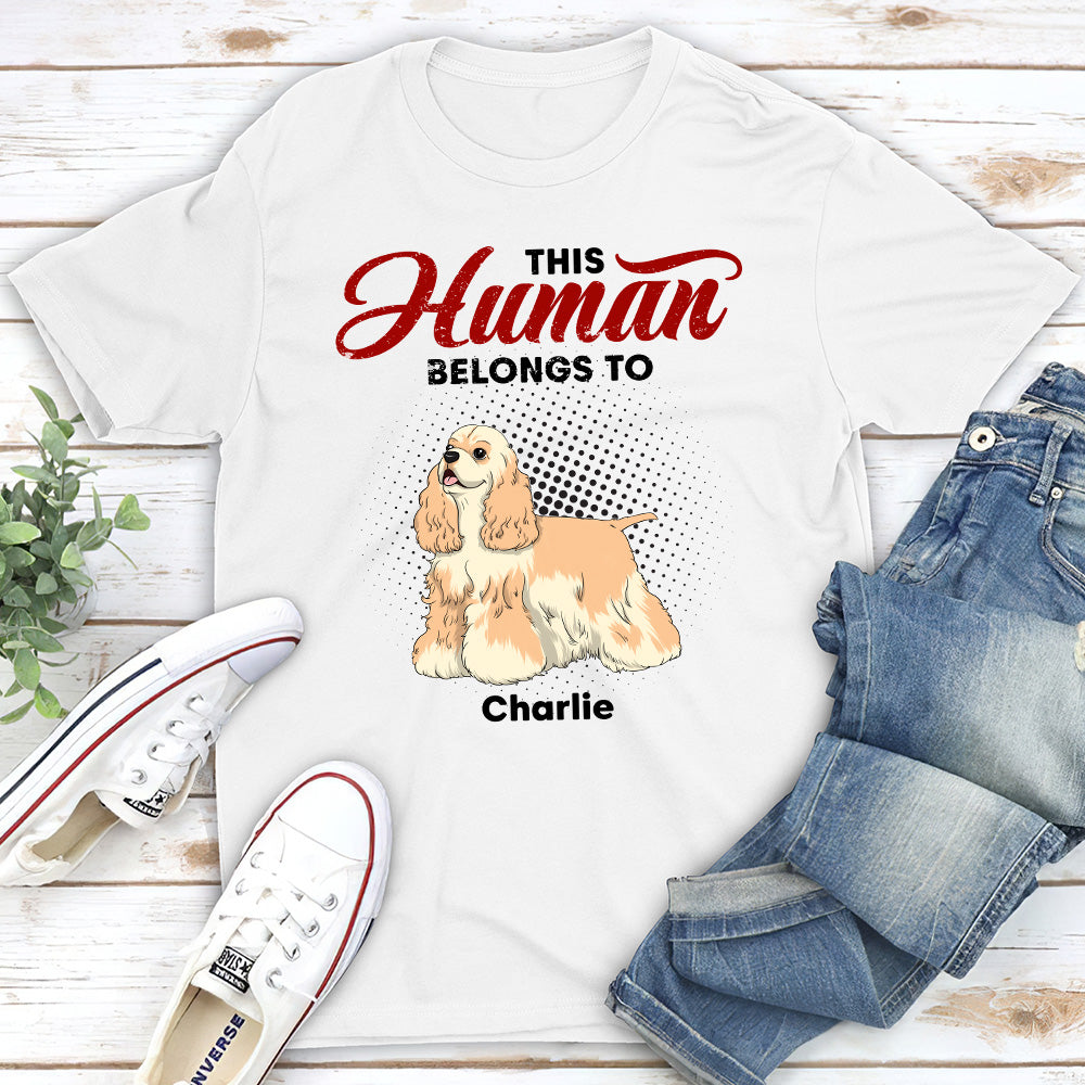 Personalized Unisex 'This Human Belongs' T-shirt - Ideal Gift for Pet Lovers