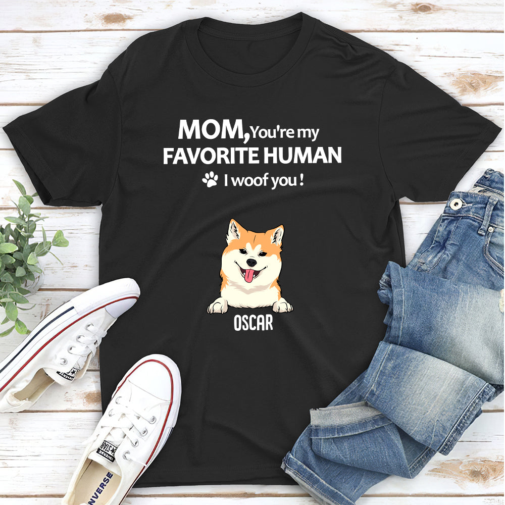 Custom Personalized Unisex Dog Lover's Favorite Human T-shirt