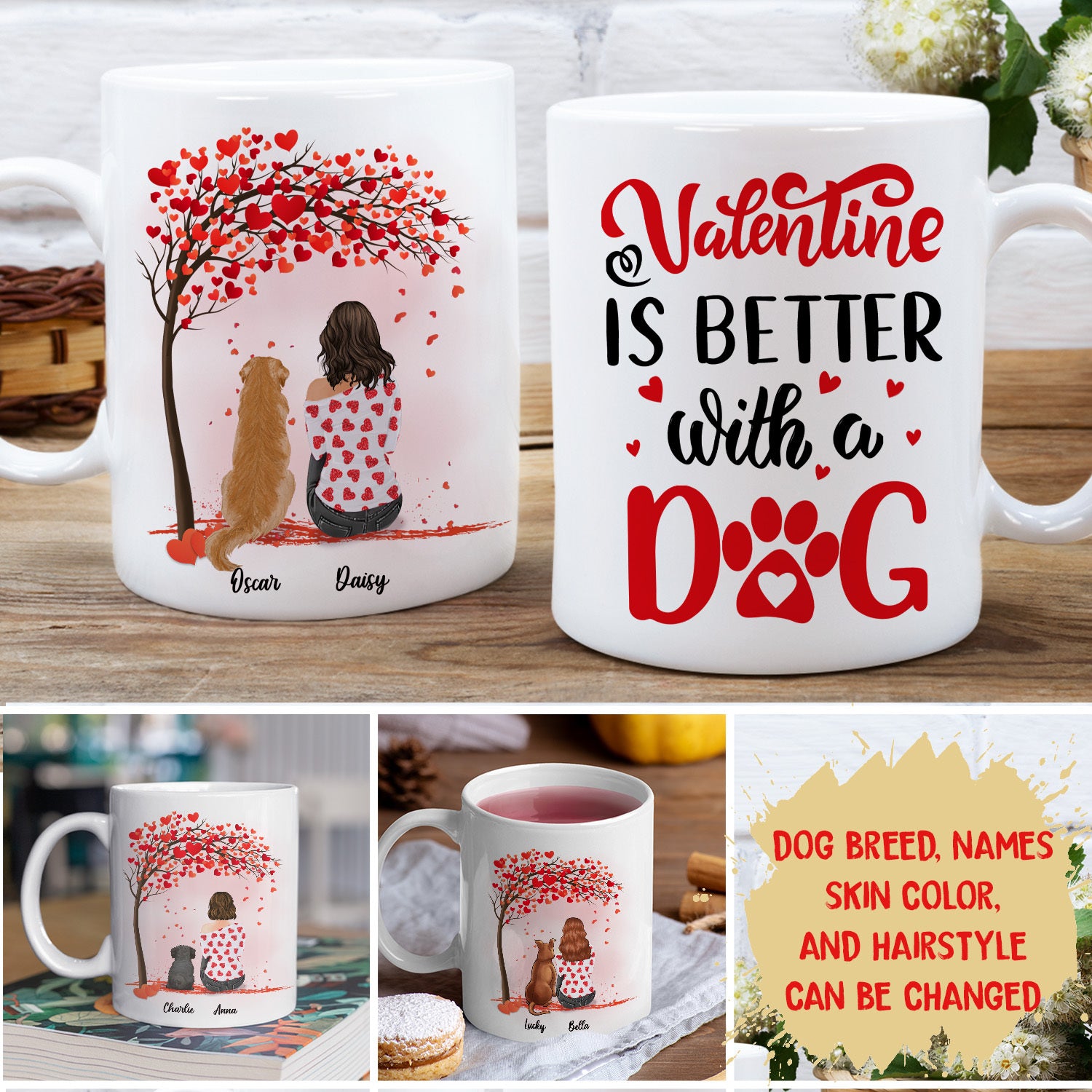 Best Valentine's Gift - Personalized Custom Coffee Mug for Dog Enthusiasts
