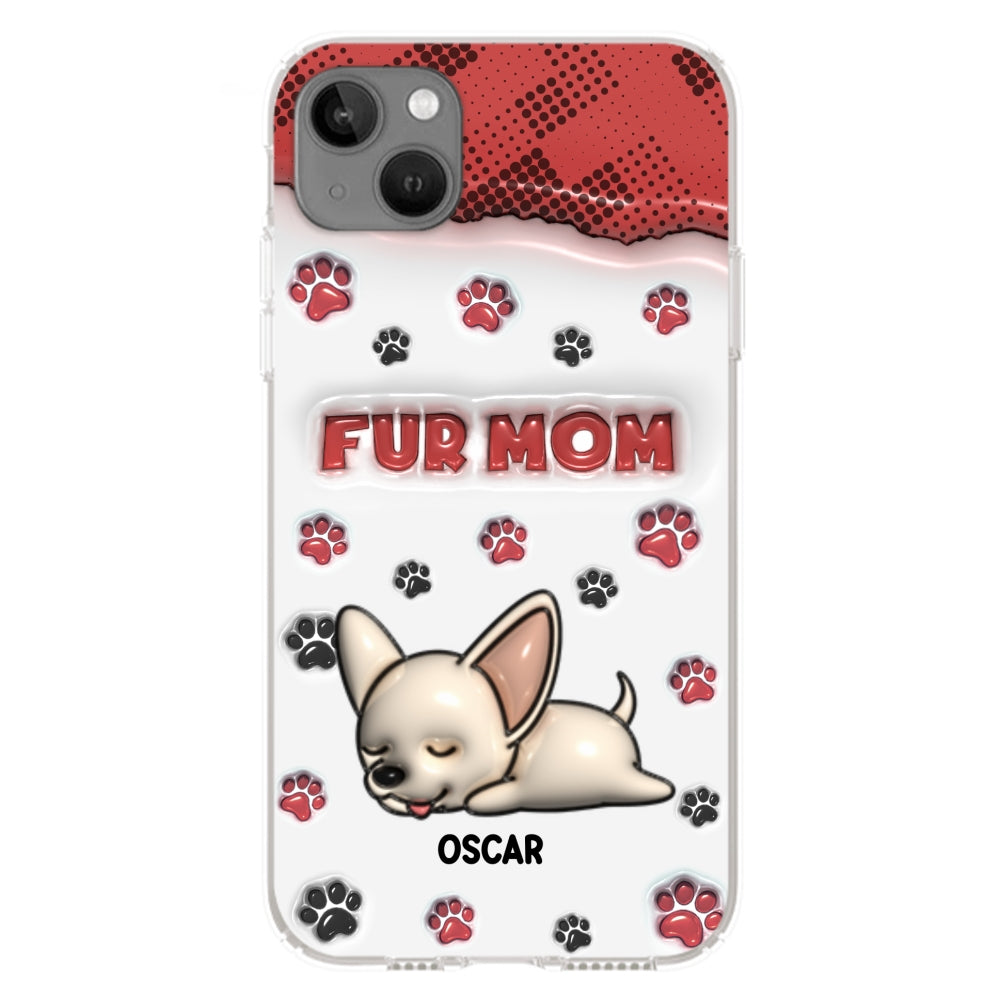 Personalized 3D Inflated Effect Fur Mom Custom Phone Case