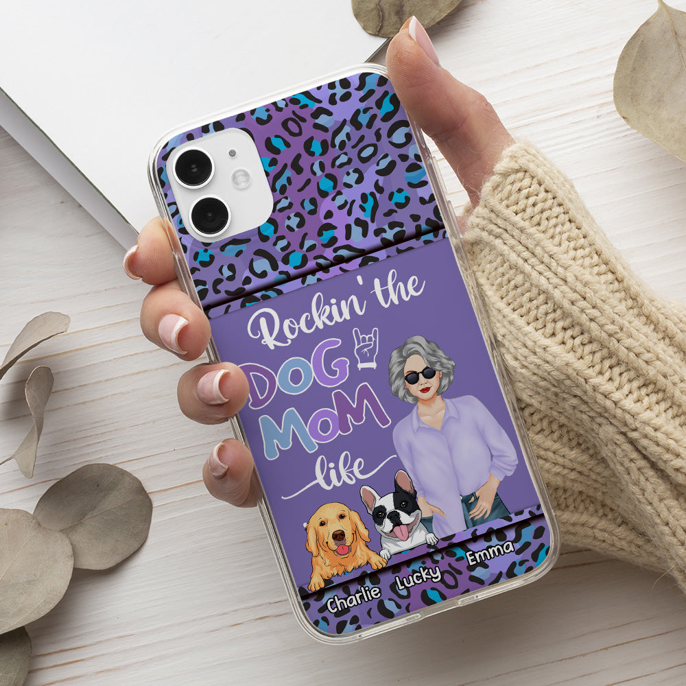 Personalized Dog Mom Leopard Custom Phone Case - Ideal for Pet Lovers