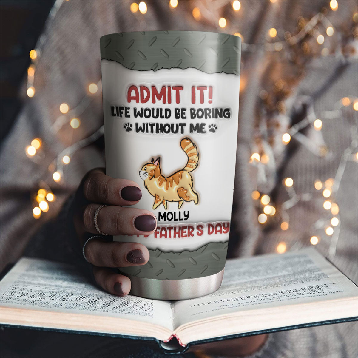 Personalized 3D Inflated Effect Tumbler: A Cat - Lover's Essential