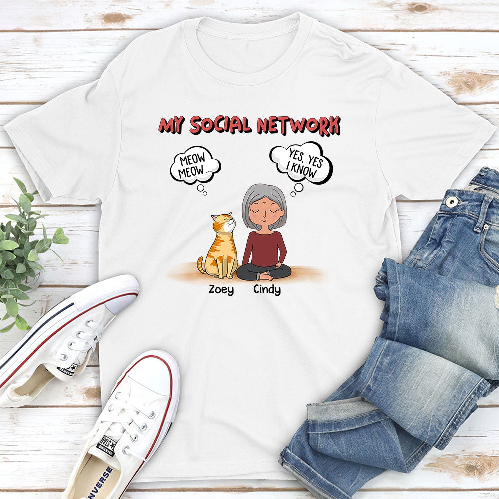 Personalized Unisex My Social Network T-shirt - Ideal Gift for Pet Lovers