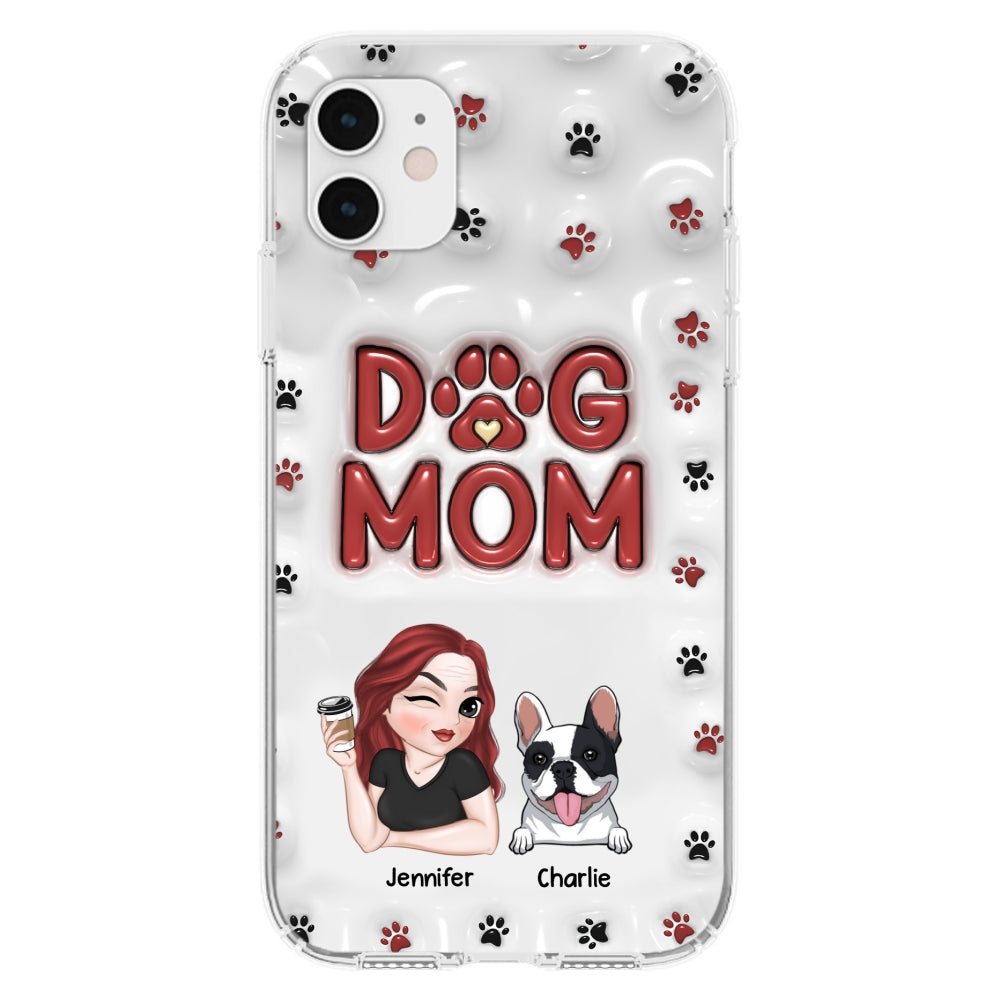 Adorable Dog Mom - Personalized 3D Inflated Effect Custom Phone Case