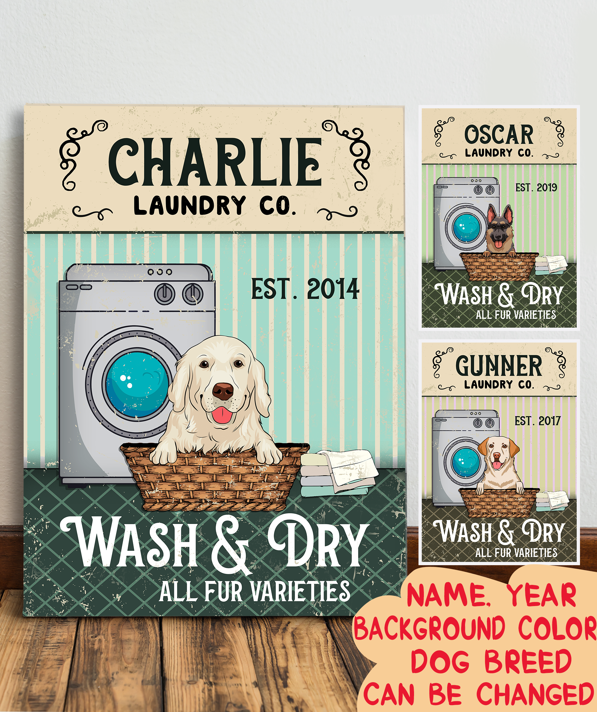 Dog Laundry Co. - Customizable Personalized Matte Canvas for Pet Lovers