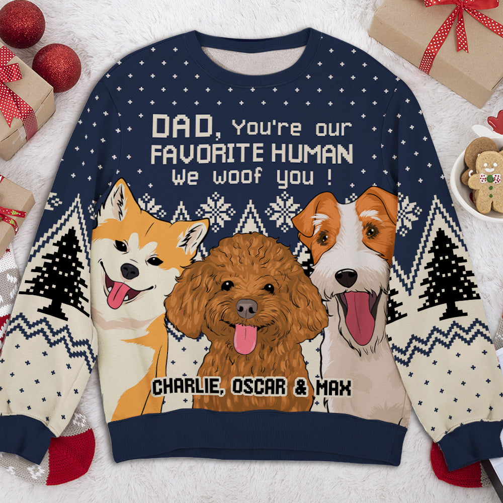 Favorite Human 2 - Customizable All-Over Print Personalized Sweatshirt for Pet Lovers