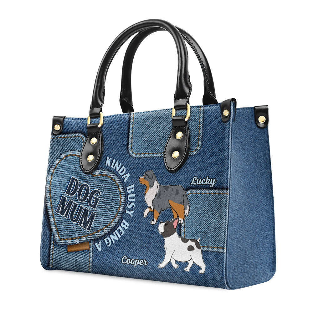 Busy Dog Mom's Customizable Premium Leather Handbag
