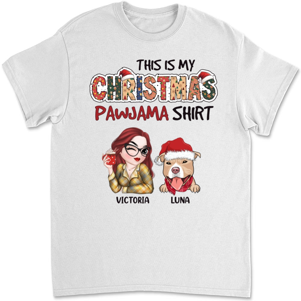 Personalized Christmas Pawjama Unisex T-shirt - Ideal Gift for Pet Lovers