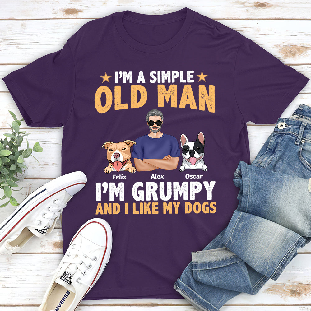 Personalized Old Man And Dogs Unisex T-shirt - Ideal Gift for Pet Lovers