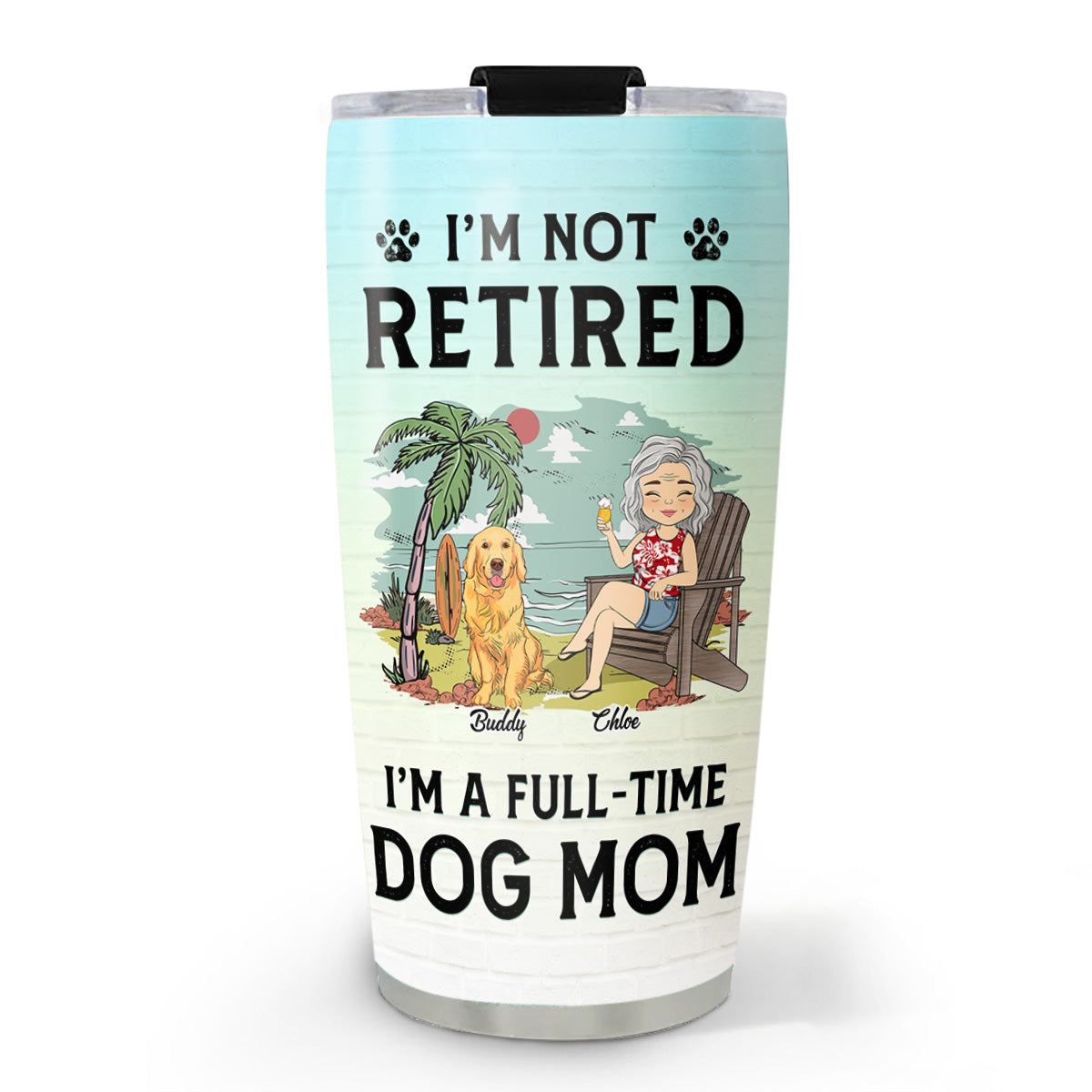 Personalized Full-time Dog Mom Version 2 Tumbler - Ideal for All Occasions