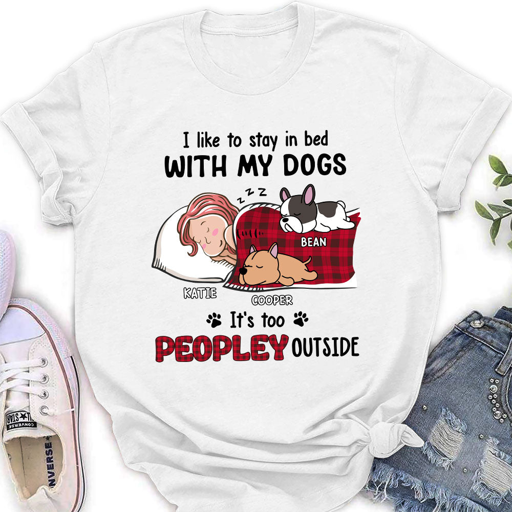 Personalized Custom Women's T-shirt - Ideal for Pet Lovers Who Love Staying in Bed