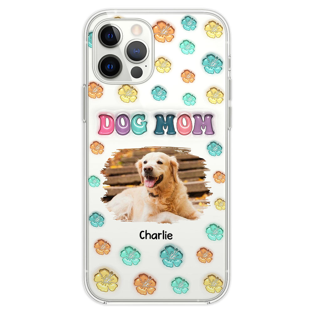 Customizable 3D Inflated Effect Dog Mom Summer Photo Personalized Phone Case