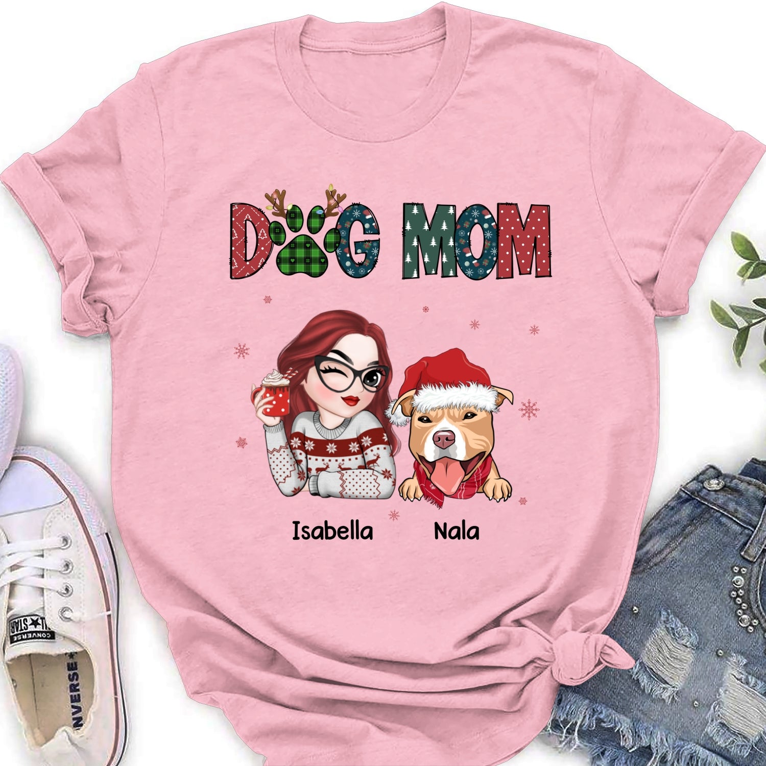 Personalized 'My Lovely Dog Mom' Women's T-shirt - Ideal Gift for Pet Lovers