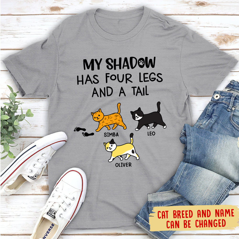 Personalized My Cat Is My Shadow Unisex T - shirt for Pet Lovers