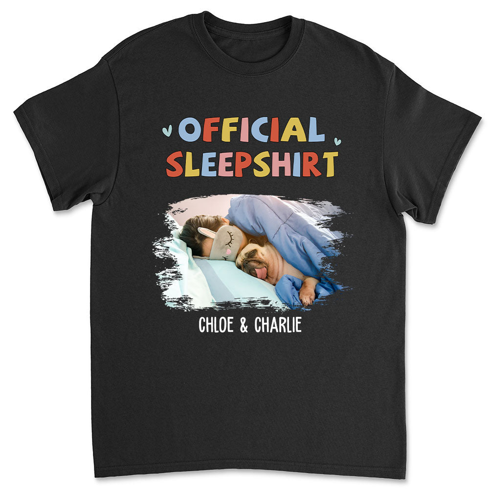 Personalized Custom Unisex Sleeping Pet Sleepshirt Version 2 Photo T-shirt - Ideal Gift for Pet Lovers