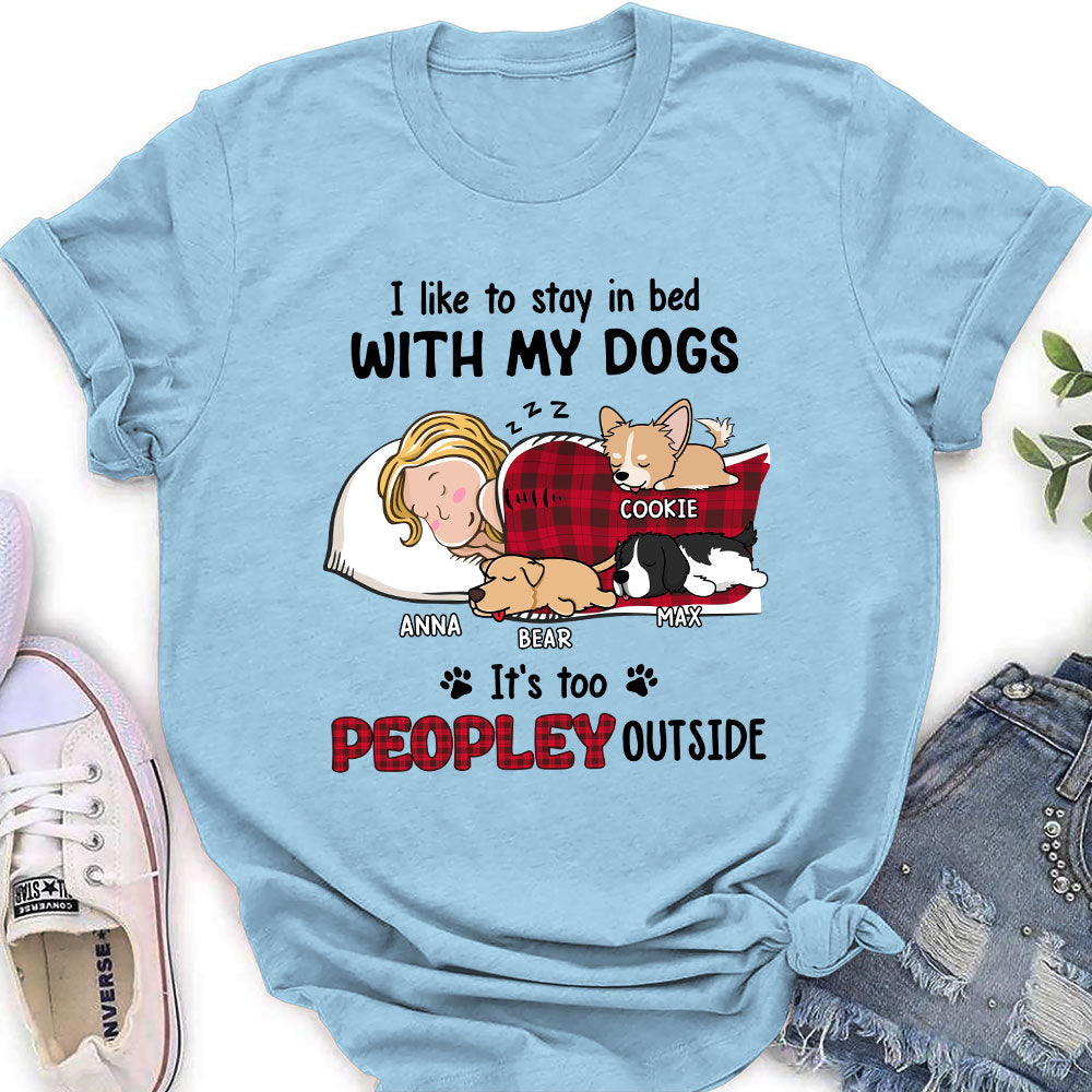 Personalized Custom Women's T-shirt - Ideal for Pet Lovers Who Love Staying in Bed