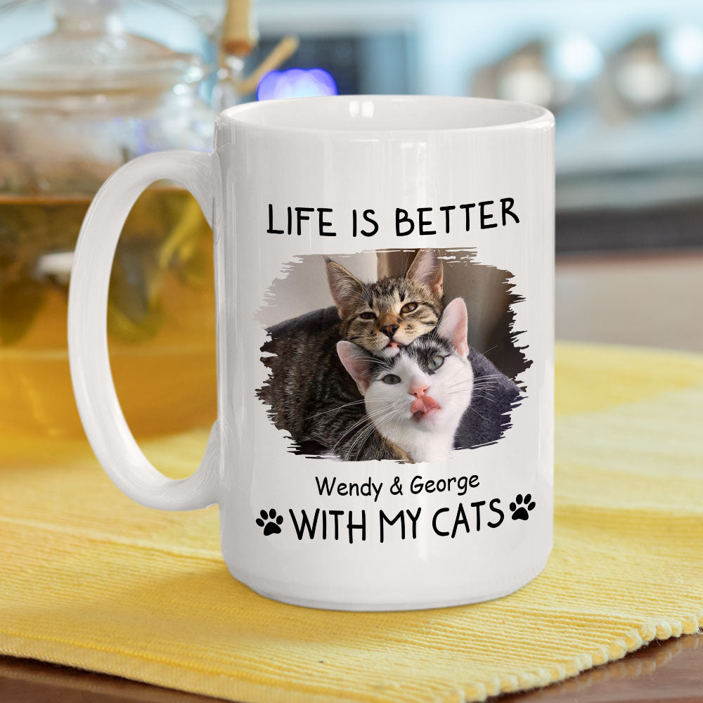 Personalized Better With Pets Photo Custom Coffee Mug - Ideal Gift for Pet Lovers