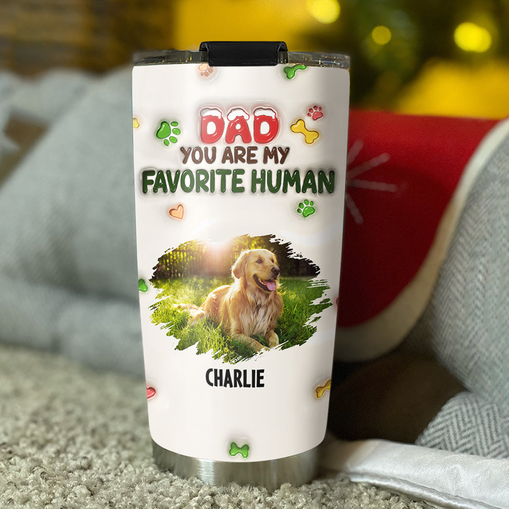 Personalized You Are My Favorite Human 3D Inflated Effect Photo Tumbler - High - Quality Stainless Steel