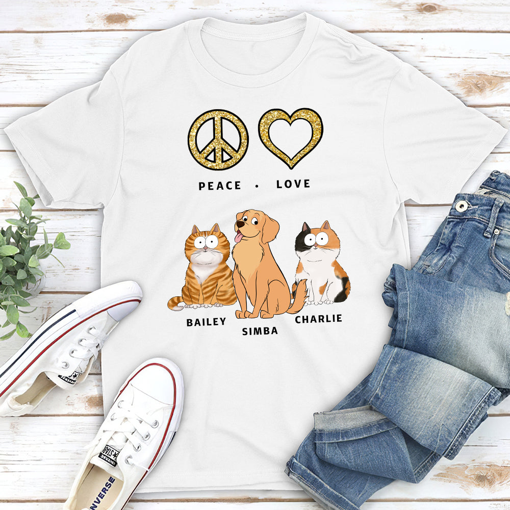 Peace Love Pet Funny - Customizable Premium Personalized T-shirt for Pet Lovers