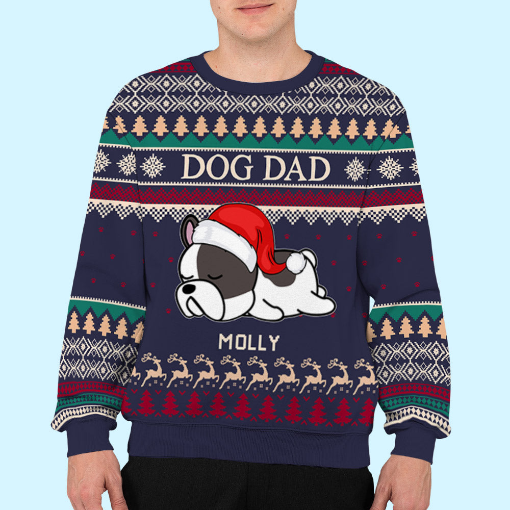 Personalized All-Over-Print Christmas Happy Sweatshirt for Pet Lovers