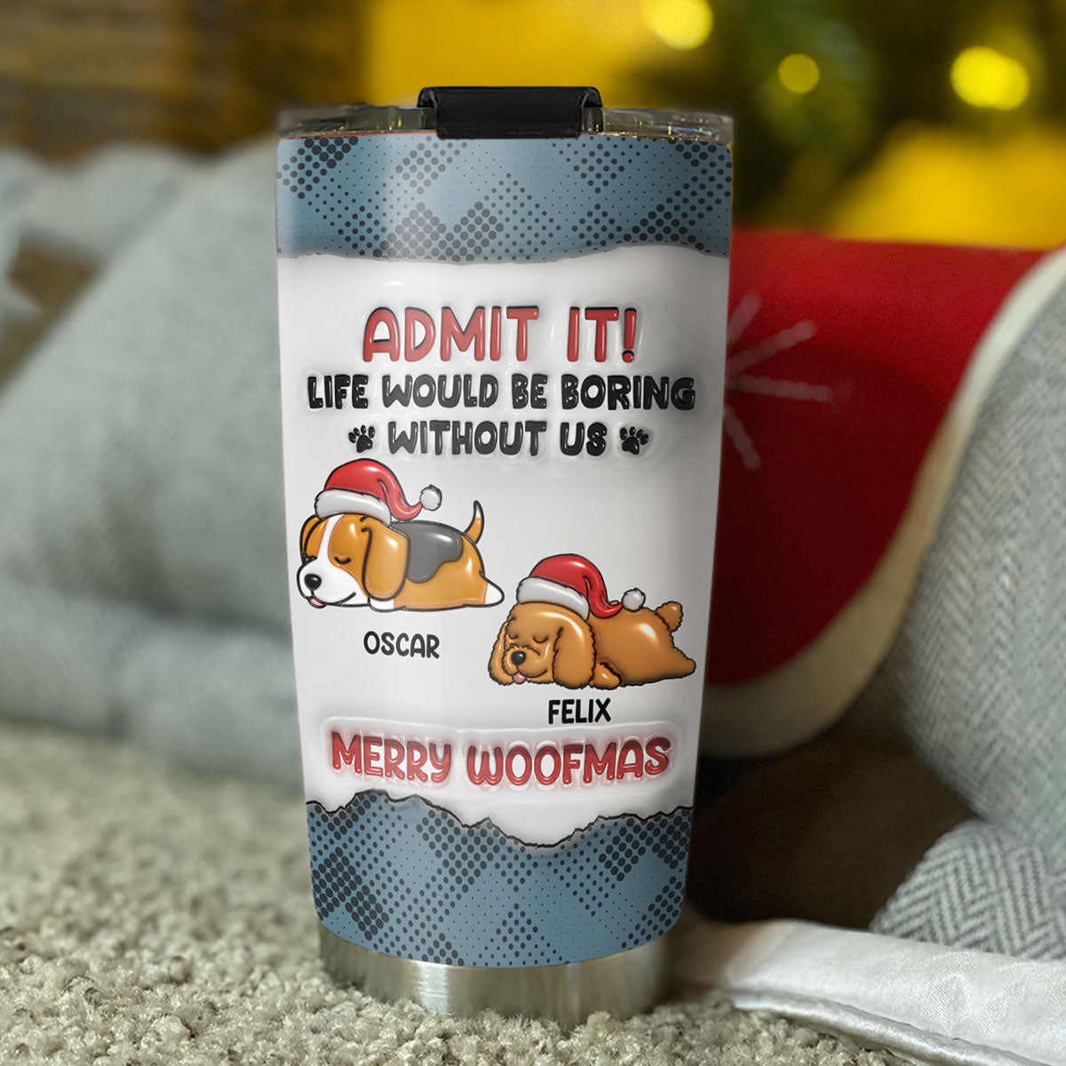 Personalized 3D Inflated Effect Christmas Tumbler - Ideal for All Occasions