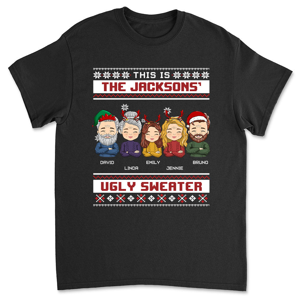 Customizable Family Ugly Sweater Unisex T-shirt - Ideal Gift for Pet Lovers