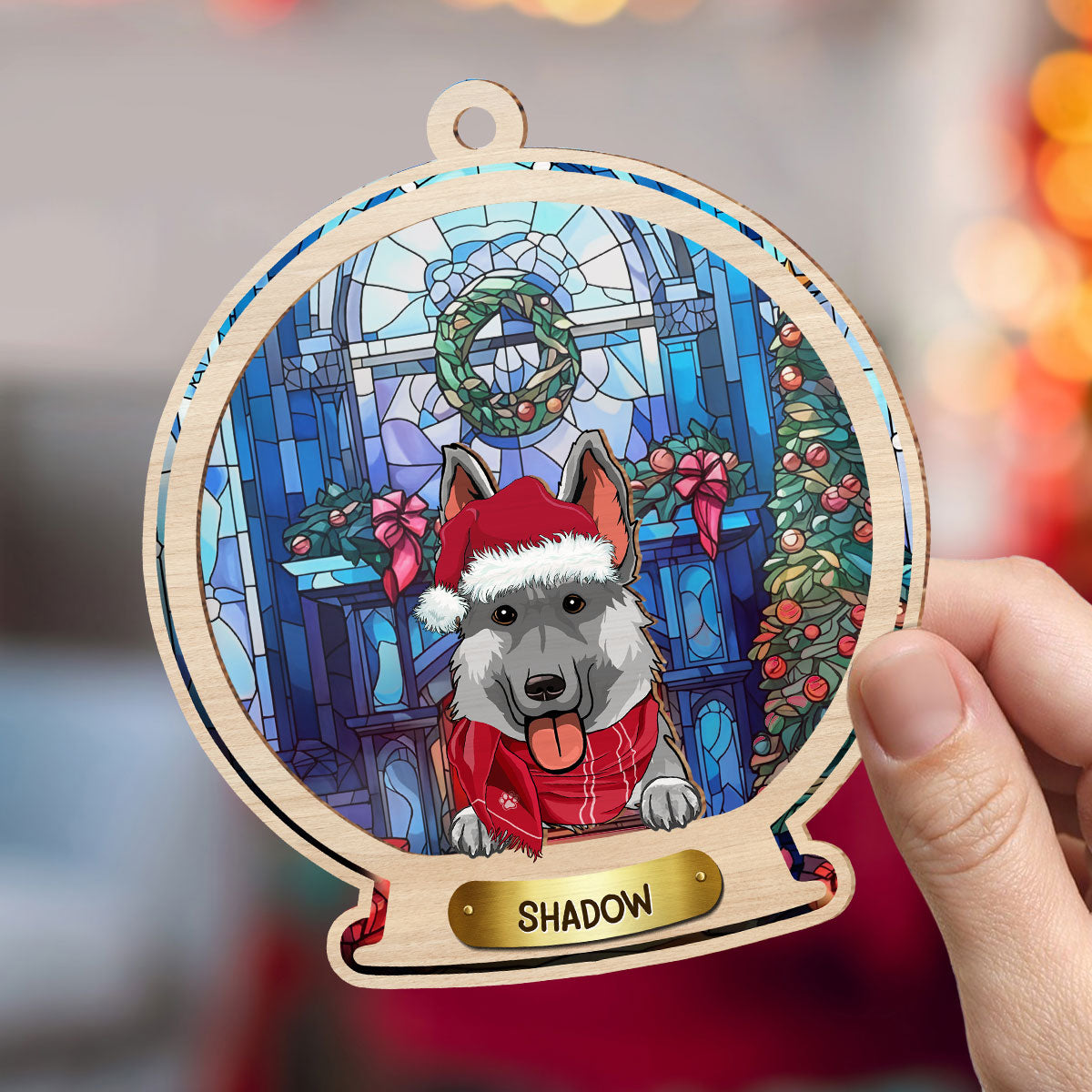 Personalized Custom Snow Globe Dog Suncatcher Ornament for Special Occasions