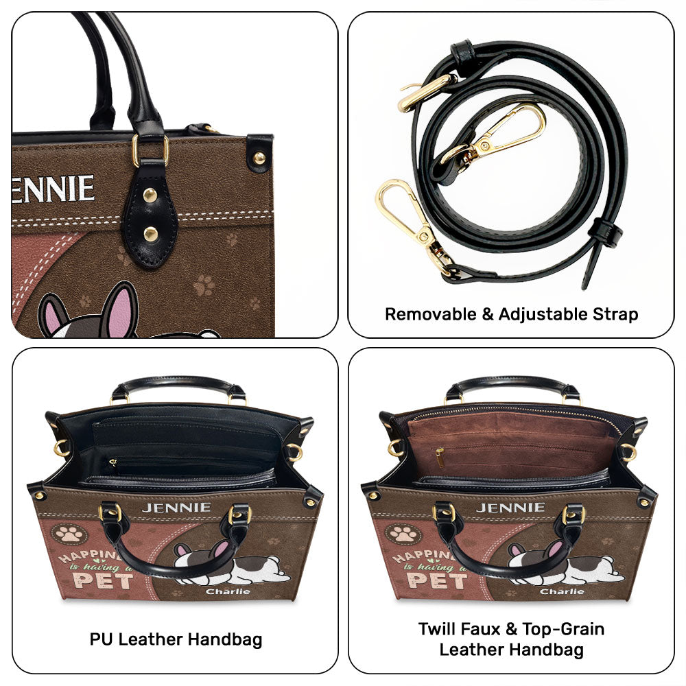Personalized Custom Leather Pet - Lover Handbag