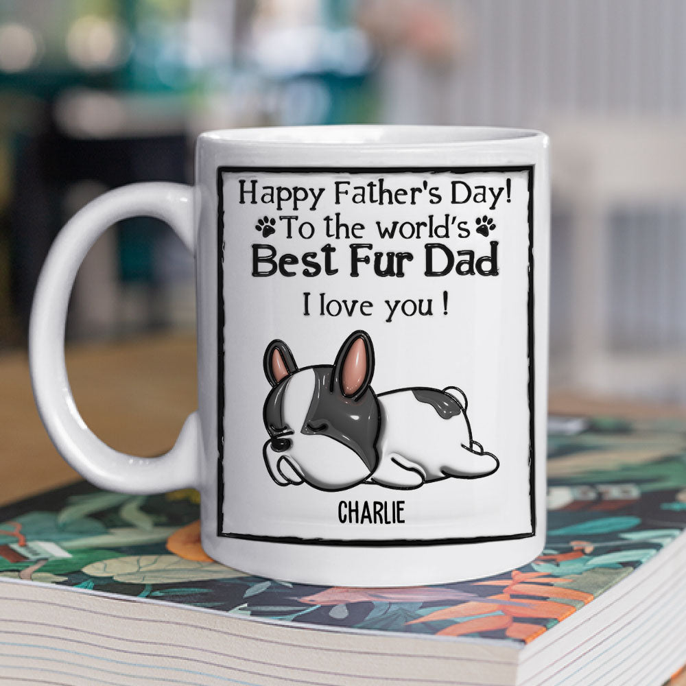 Personalized 3D Inflated Effect Ceramic Mug for Loving Pet Dads