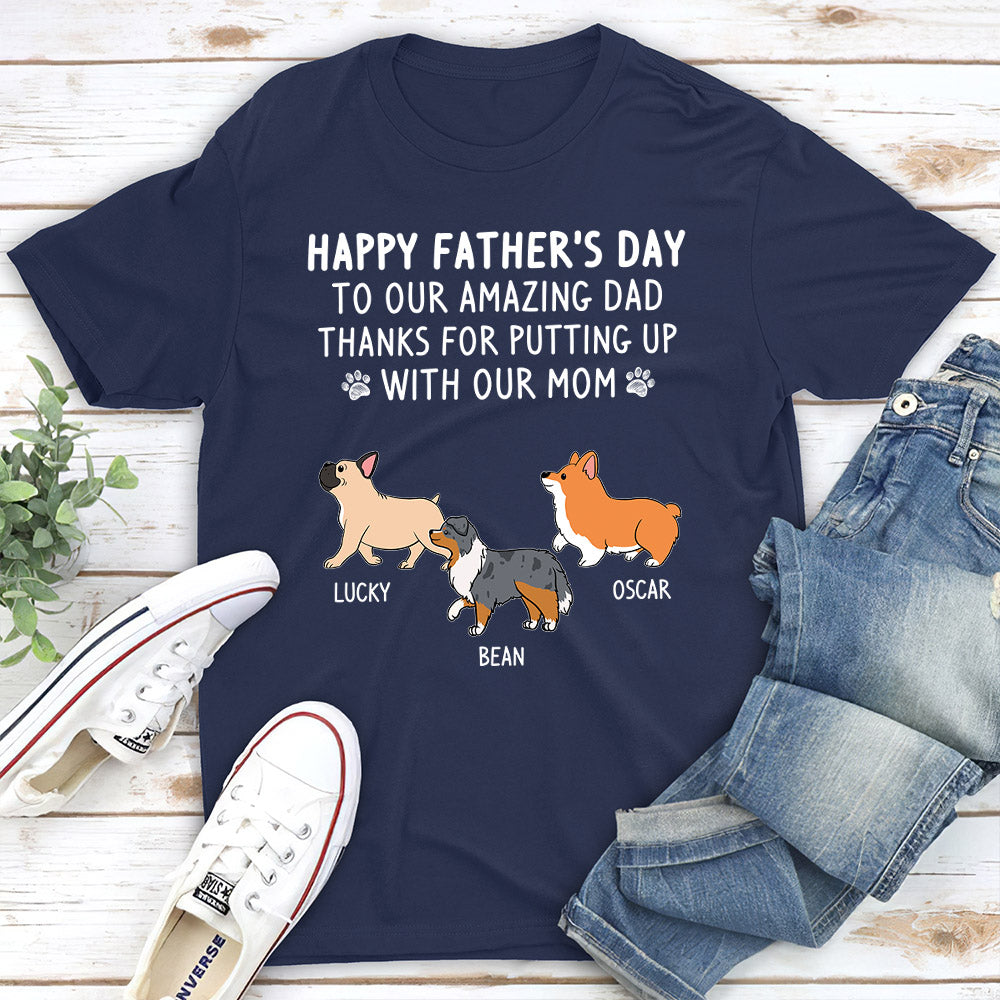 Personalized Custom Unisex 'Put Up With My Mom' T-shirt - Ideal Gift for Pet Lovers