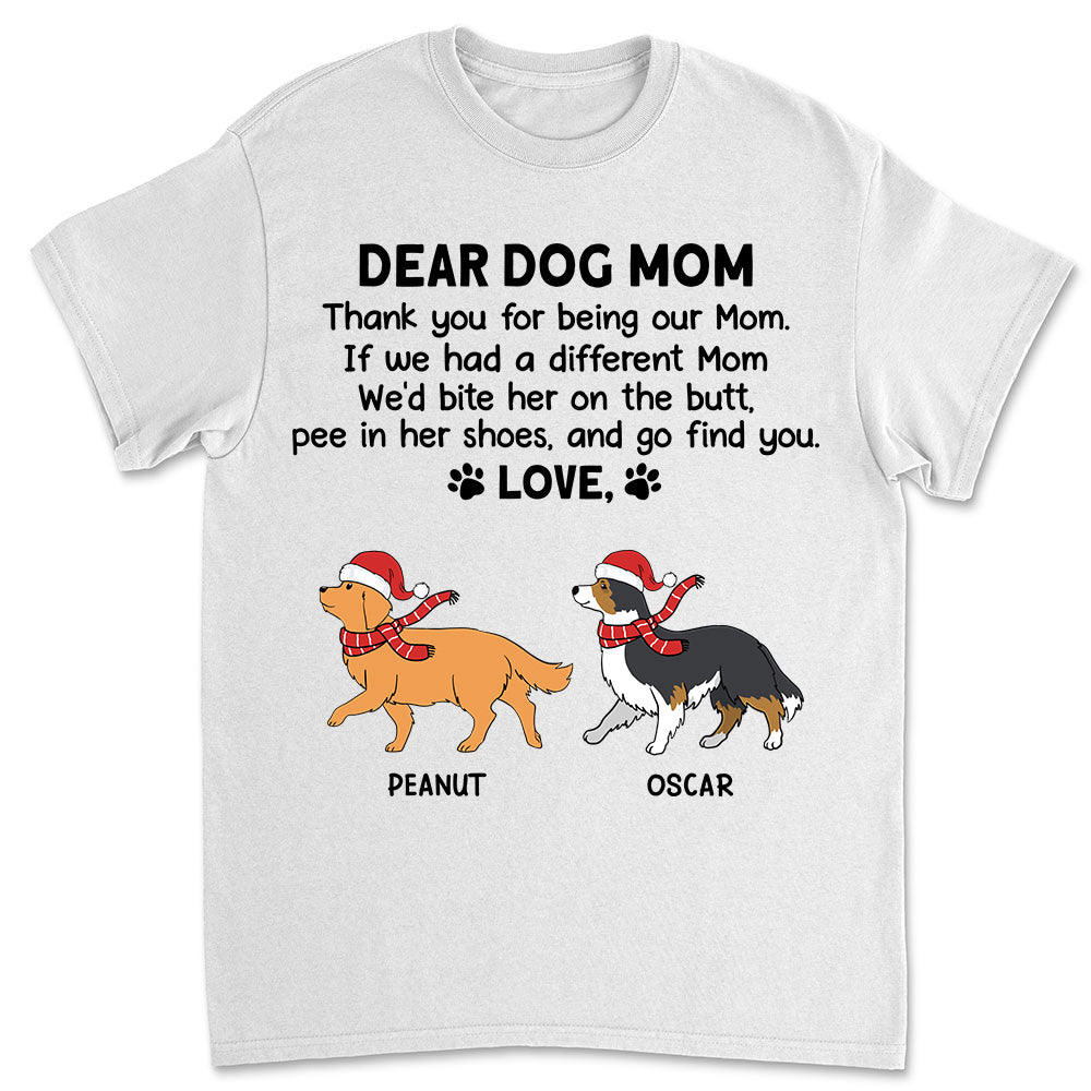 Personalized Thank You Mom Christmas Unisex T-Shirt - Ideal Gift for Pet Lovers