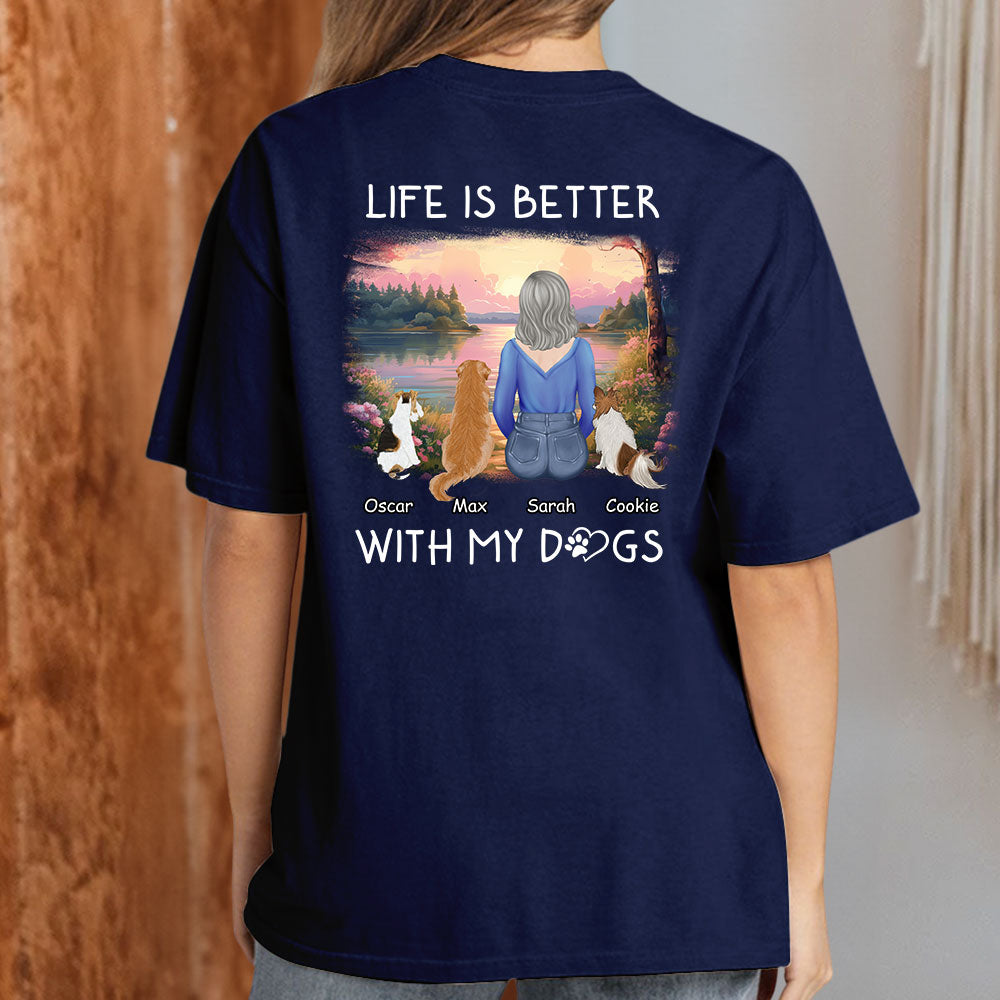 Better With Dogs - Customizable Unisex Personalized T - shirt for Pet Lovers
