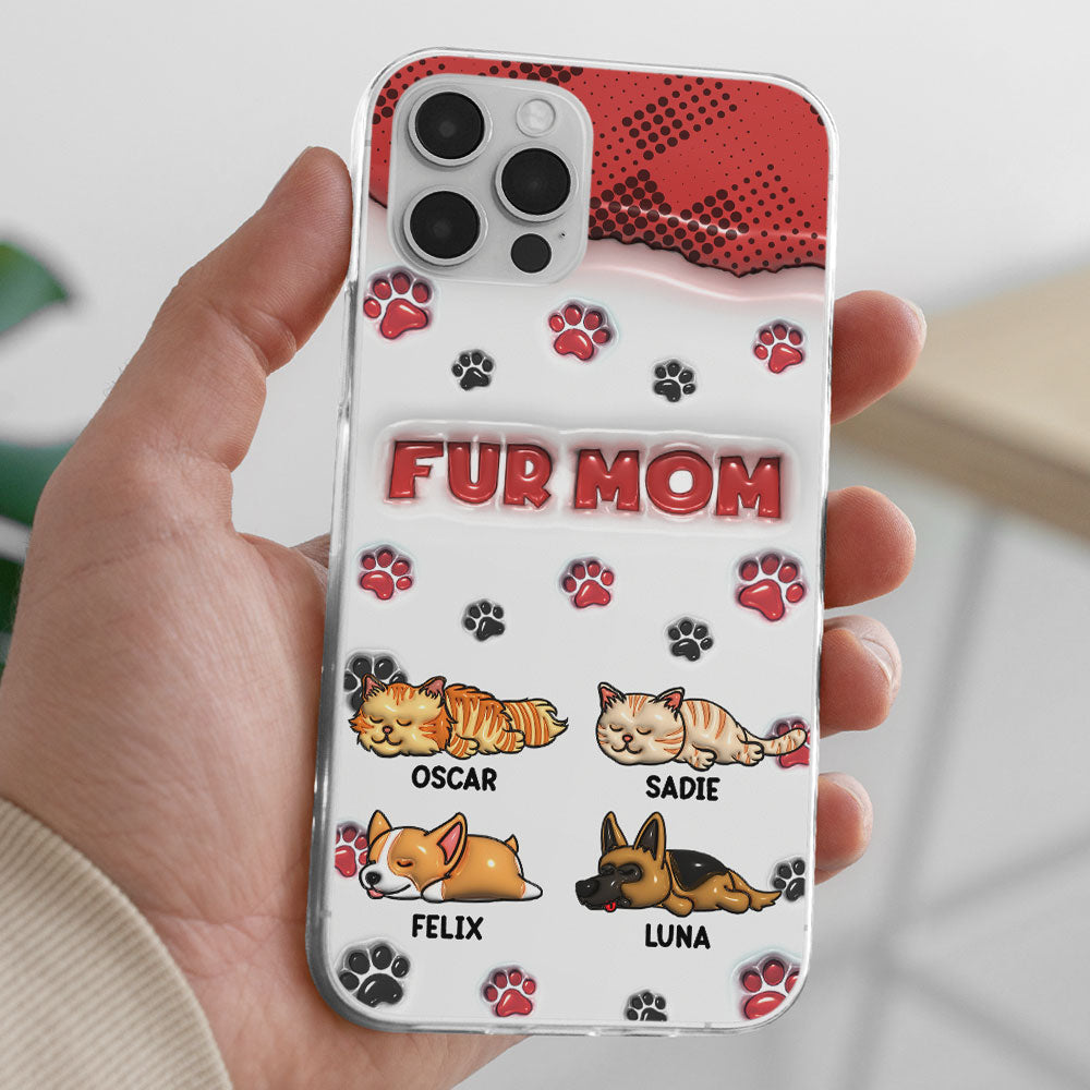 Personalized 3D Inflated Effect Fur Mom Custom Phone Case