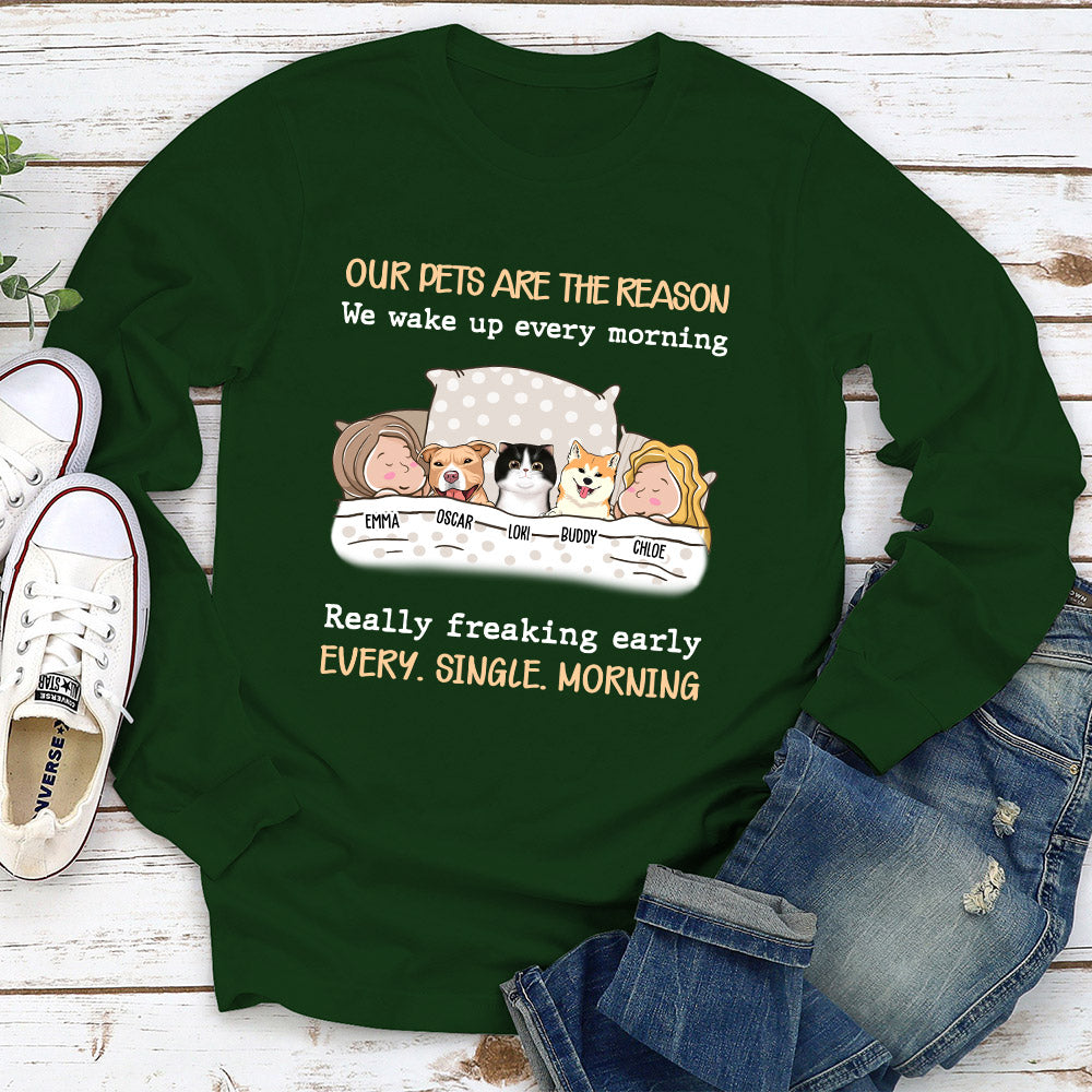 Personalized Custom Long Sleeve Couple T-shirt for Pet Lovers