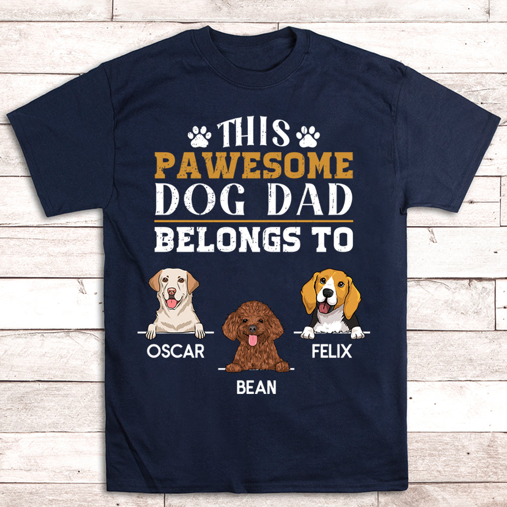 Pawsome Personalized Unisex T-shirt for Dog Dads